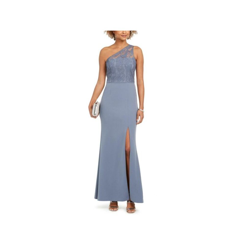 ADRIANNA PAPELL Womens Sheath Full-Length Dress Asymmetrical Neckline Evening